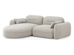 Sofá|Cosmopolitan Design - Sofá modular de canto esquerdo "Sydney" 3 lugares em veludo claro - 230x165x70cm Bege