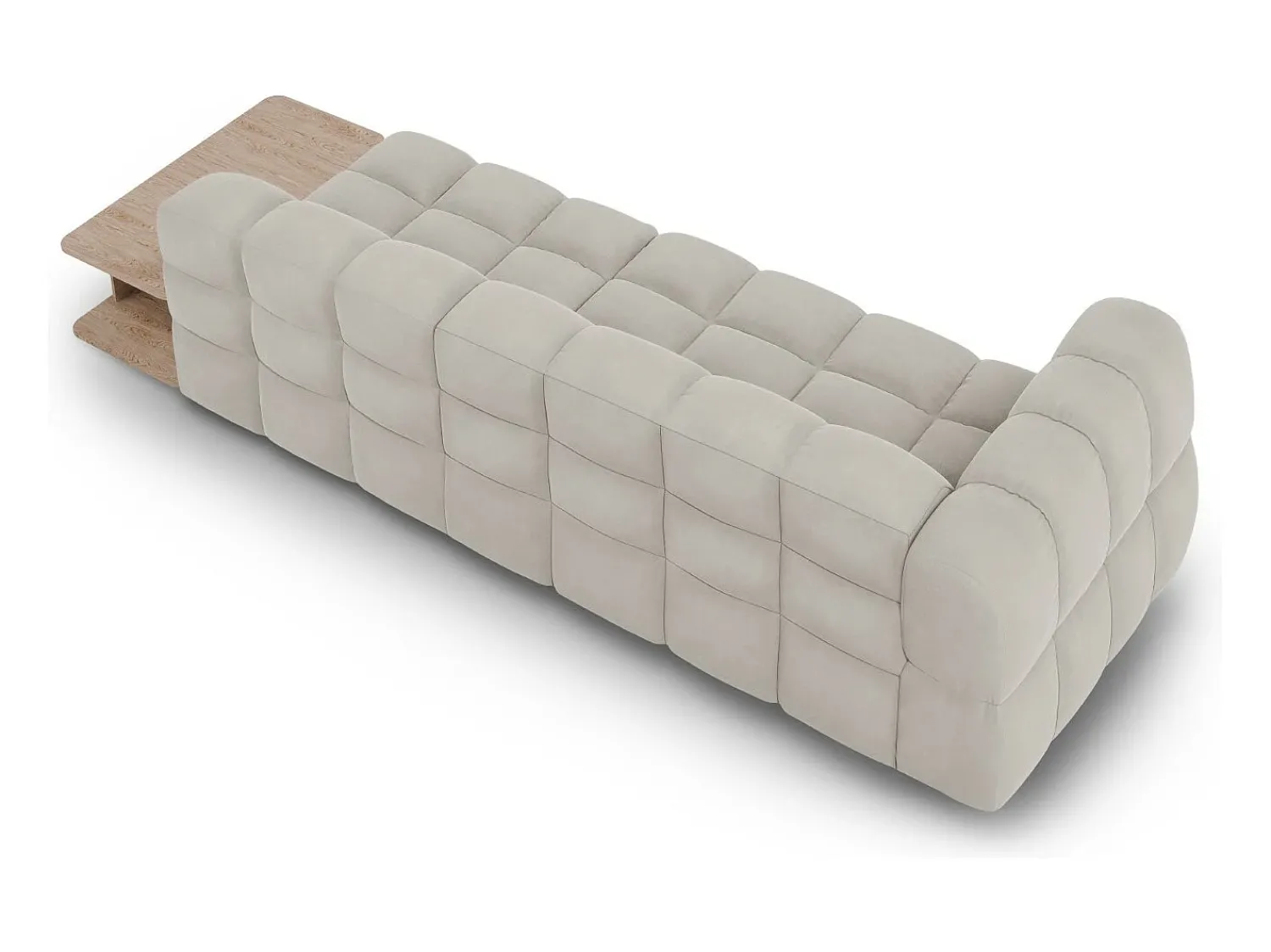Cosmopolitan Design - Sofá modular direito "Sky" 4 lugares em veludo claro - 297x102x75cm^ Sofá