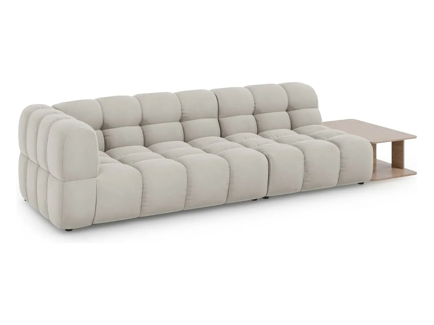 Cosmopolitan Design - Sofá modular direito "Sky" 4 lugares em veludo claro - 297x102x75cm^ Sofá