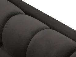 Discount Cosmopolitan Design - Sofá "Bali" 3 lugares em veludo cinza escuro - 177x92x75cm Cinza antracite