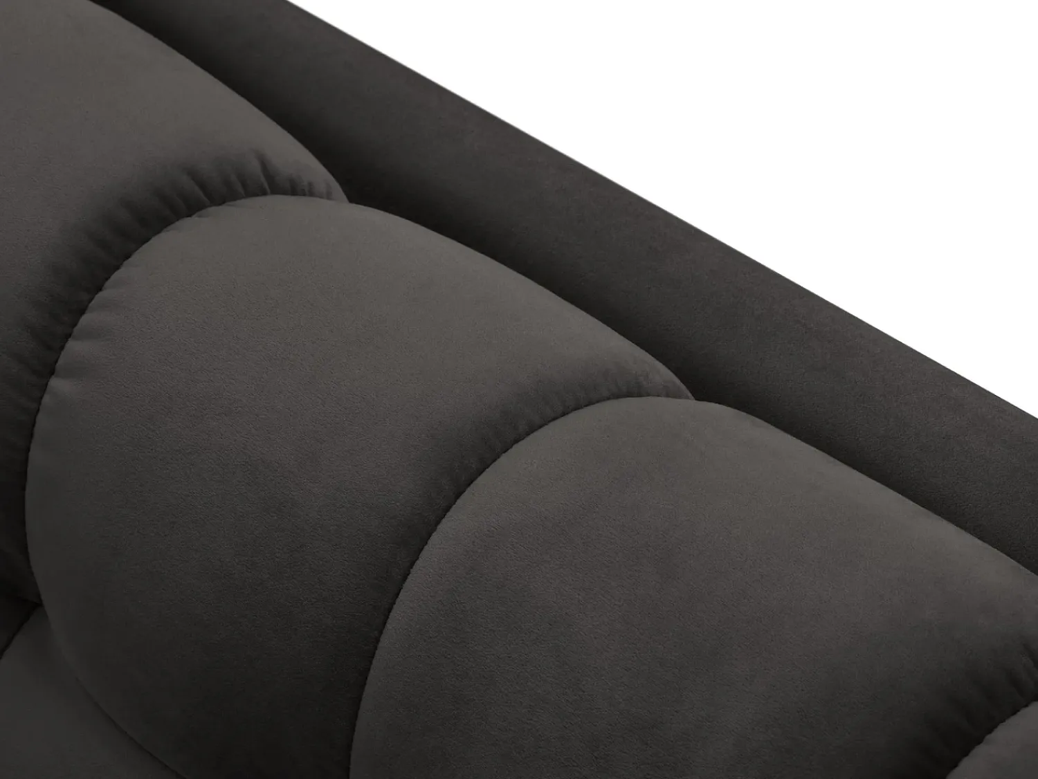 Discount Cosmopolitan Design - Sofá "Bali" 4 lugares em veludo cinza escuro - 217x92x75cm Cinza antracite