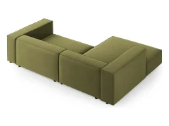 Cosmopolitan Design - Sofá de canto esquerdo "Arendal" 3 lugares em veludo - 224x166x70cm^ Sofá