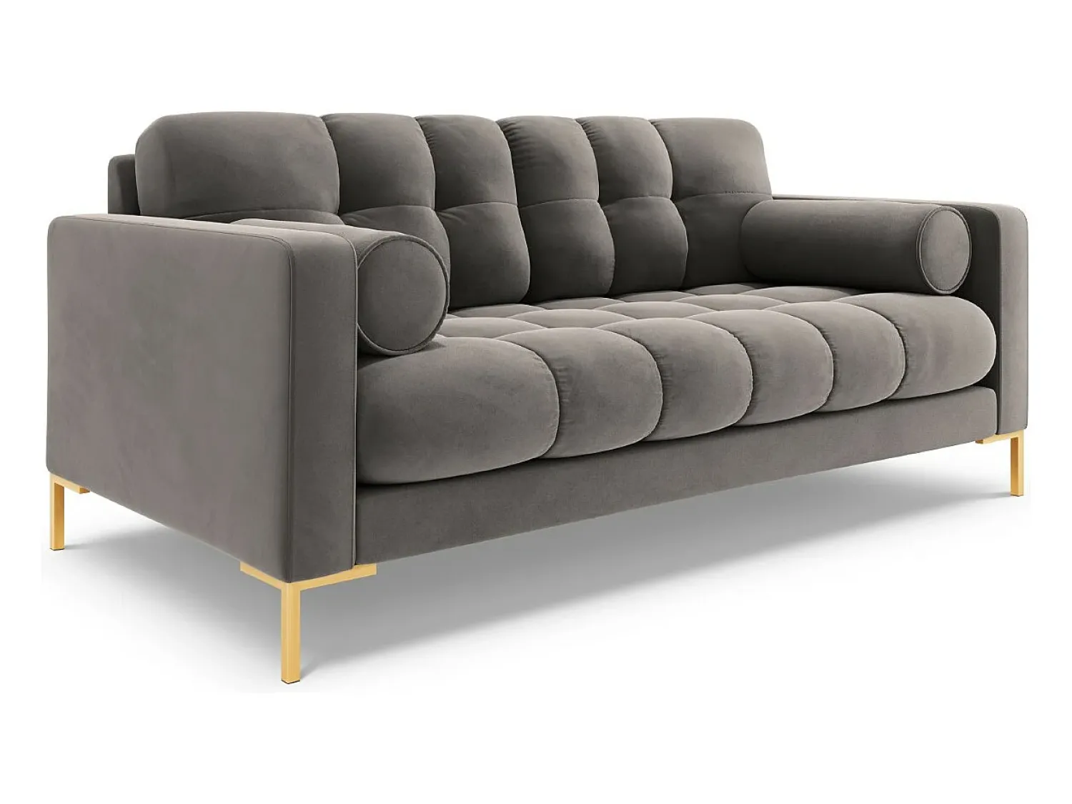 Sofá|Cosmopolitan Design - Sofá "Bali" 2 lugares em veludo cinza claro - 152x92x75cm Cinzento claro