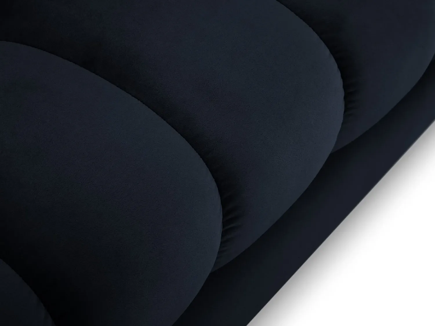 Sale Cosmopolitan Design - Sofá panorâmico "Bali" 7 lugares em veludo - 383x185x75cm Azul escuro
