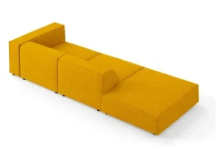 Sofá|Cosmopolitan Design - Sofá esquerdo "Arendal" 4 lugares em tecido chenille com efeito canelado mostarda - 262x102x70cm Amarelo mostarda