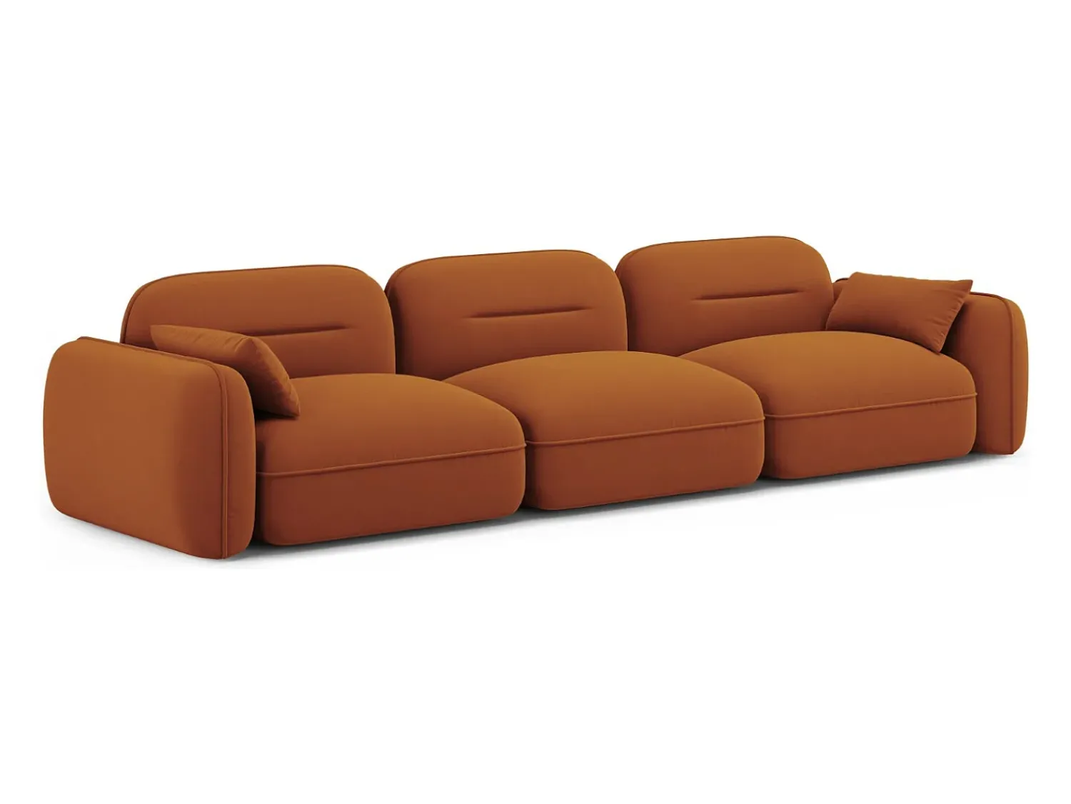 Sofá*Cosmopolitan Design - Sofá modular "Sydney" 4 lugares em veludo - 320x90x70cm Terracota
