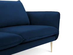 Cosmopolitan Design - Sofá "Vienna" 3 lugares em veludo azul real - 200x92x95cm^ Sofá