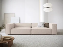 Cosmopolitan Design - Sofá "Arendal" 4 lugares em tecido chenille - 244x102x70cm^ Sofá