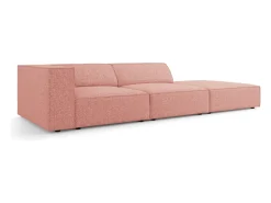 Sofá*Cosmopolitan Design - Sofá direito "Arendal" 4 lugares em tecido chenille - 262x102x70cm Rosa