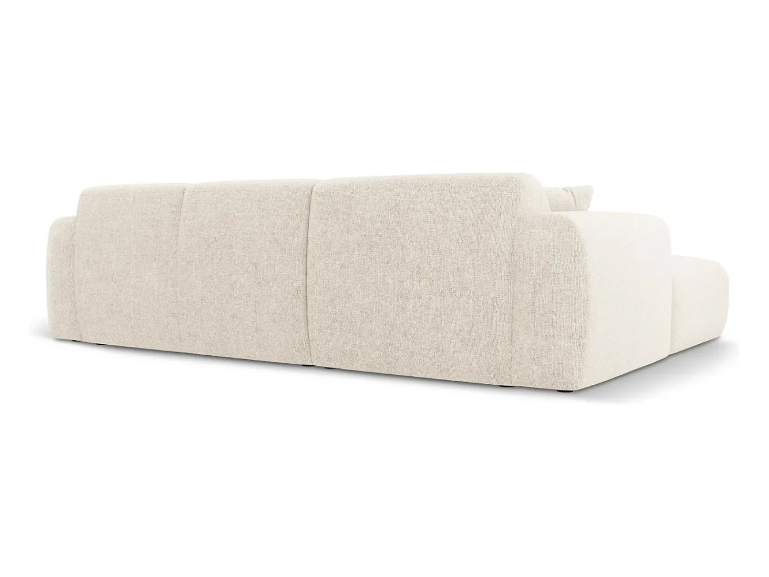 Sofá|Cosmopolitan Design - Sofá de canto direito "Nolio" 4 lugares em tecido chenille claro - 260x170x72cm Bege