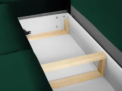 Sofá|Cosmopolitan Design - Sofá convertível de canto esquerdo com caixa de arrumação "Kyoto" 5 lugares em veludo verde garrafa - 243x194x88cm Verde pinho