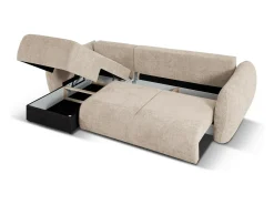 Cosmopolitan Design - Sofá convertível de canto esquerdo com caixa de arrumação "Matera" 4 lugares em tecido chenille - 253x173x86cm^ Sofá