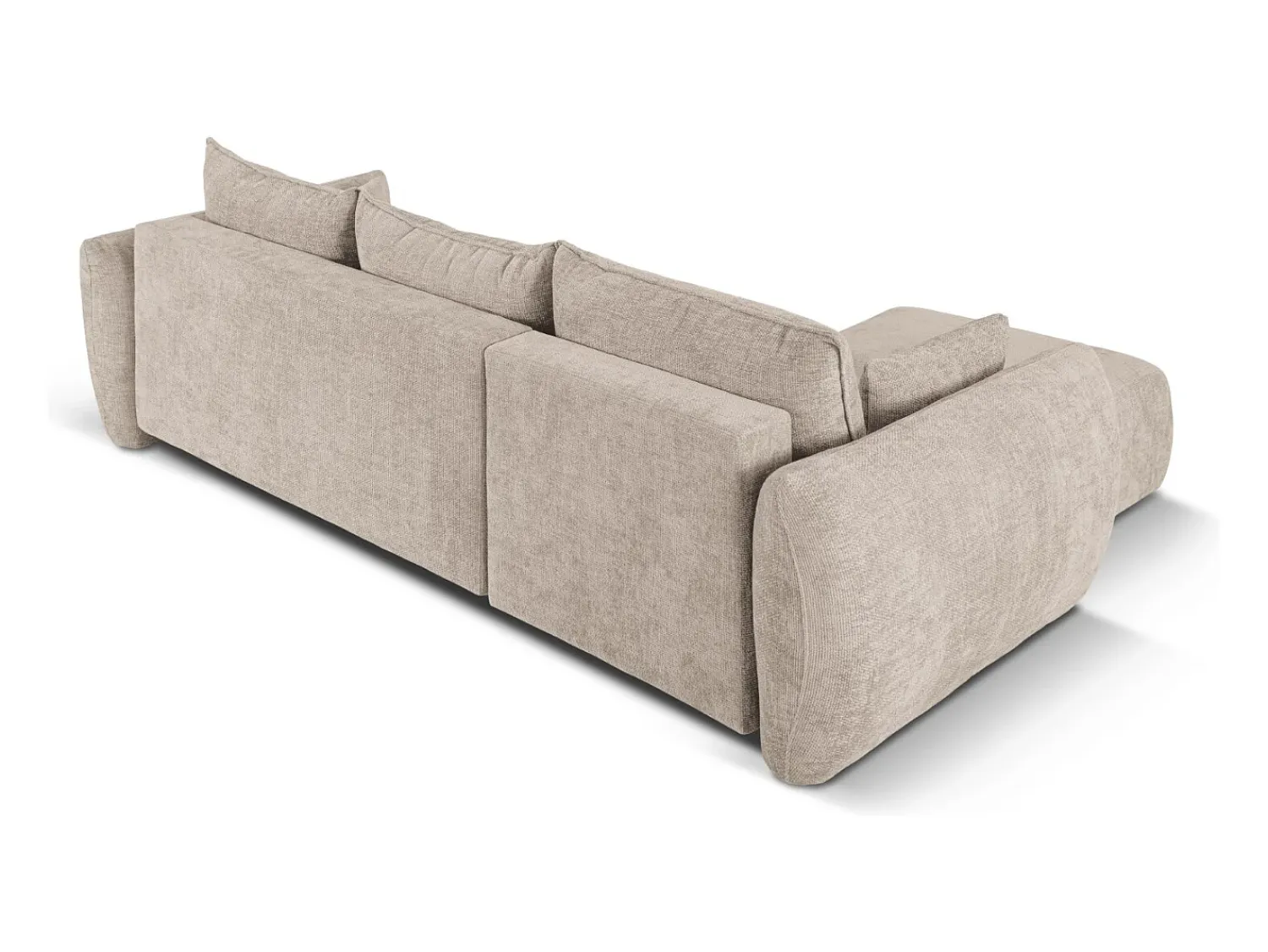 Cosmopolitan Design - Sofá convertível de canto esquerdo com caixa de arrumação "Matera" 4 lugares em tecido chenille - 253x173x86cm^ Sofá