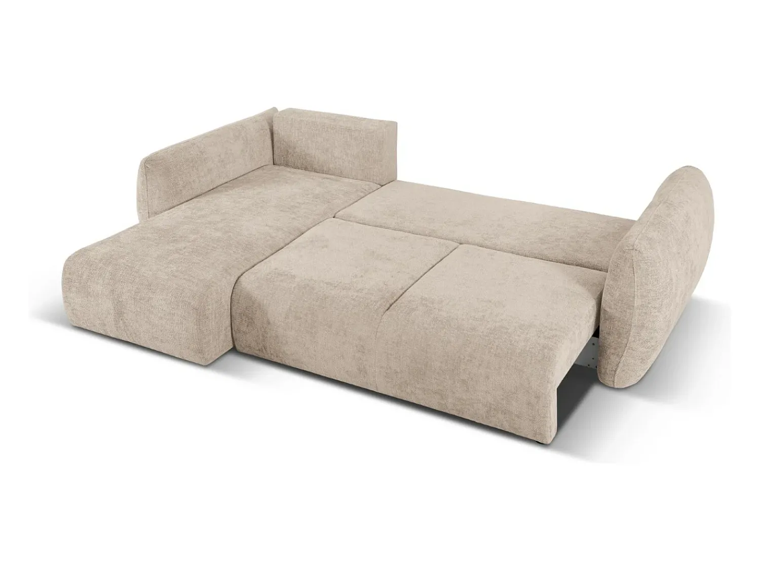 Cosmopolitan Design - Sofá convertível de canto esquerdo com caixa de arrumação "Matera" 4 lugares em tecido chenille - 253x173x86cm^ Sofá