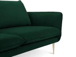 Sofá*Cosmopolitan Design - Sofá "Vienna" 2 lugares em veludo verde garrafa - 160x92x95cm Verde pinho