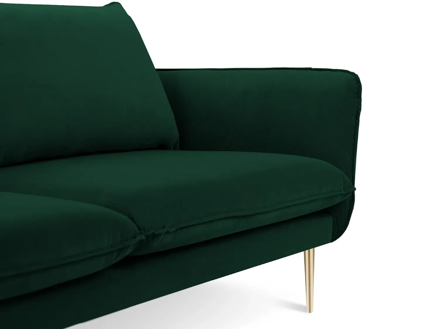 Sofá*Cosmopolitan Design - Sofá "Vienna" 2 lugares em veludo verde garrafa - 160x92x95cm Verde pinho
