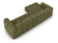 Sofá|Cosmopolitan Design - Sofá modular de canto esquerdo "Sky" 4 lugares em veludo - 300x162x75cm Verde claro