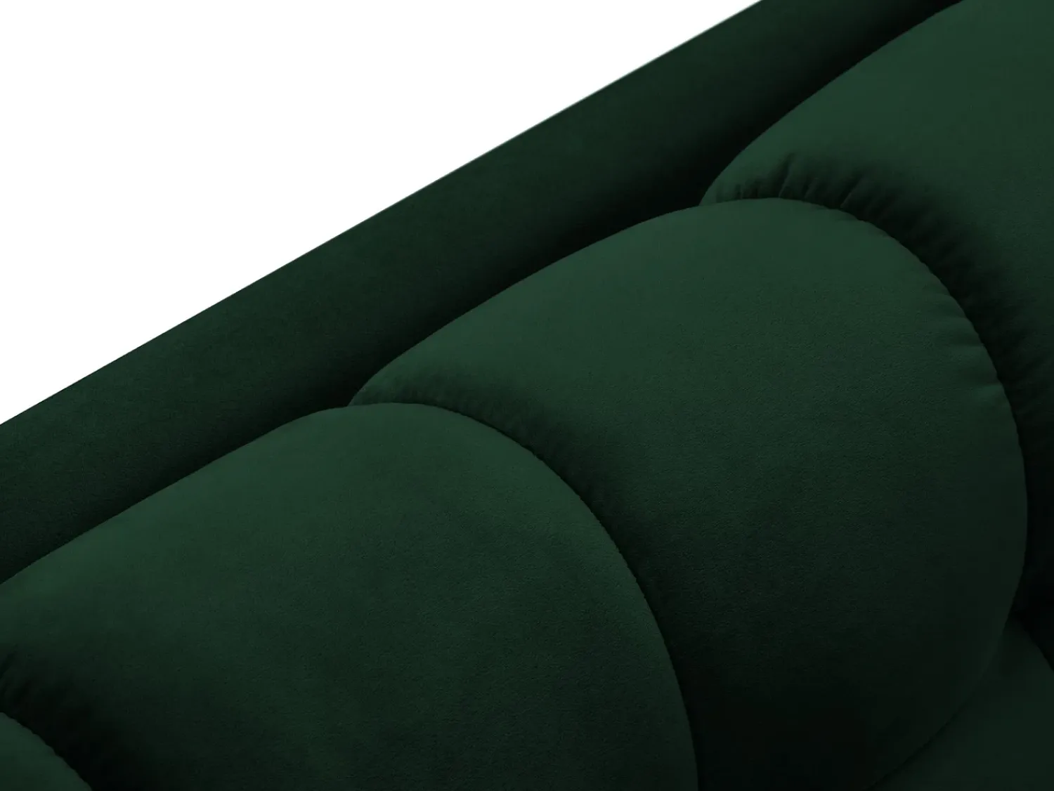 Sale Cosmopolitan Design - Sofá panorâmico "Bali" 7 lugares em veludo verde garrafa - 383x185x75cm Verde pinho