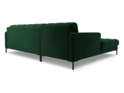 Sofá*Cosmopolitan Design - Sofá de canto esquerdo "Bali" 5 lugares em veludo verde garrafa - 293x185x75cm Verde pinho