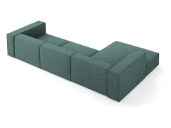 Clearance Cosmopolitan Design - Sofá de canto esquerdo "Arendal" 4 lugares em tecido chenille petróleo - 284x166x70cm Verde esmeralda