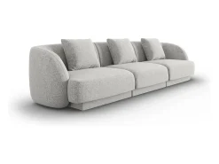 Sofá|Cosmopolitan Design - Sofá "Tulum" 3 lugares em tecido chenille cinza claro - 255x90x70cm Cinzento claro