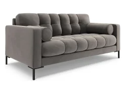 Cosmopolitan Design - Sofá "Bali" 2 lugares em veludo cinza claro - 152x92x75cm Cinzento claro
