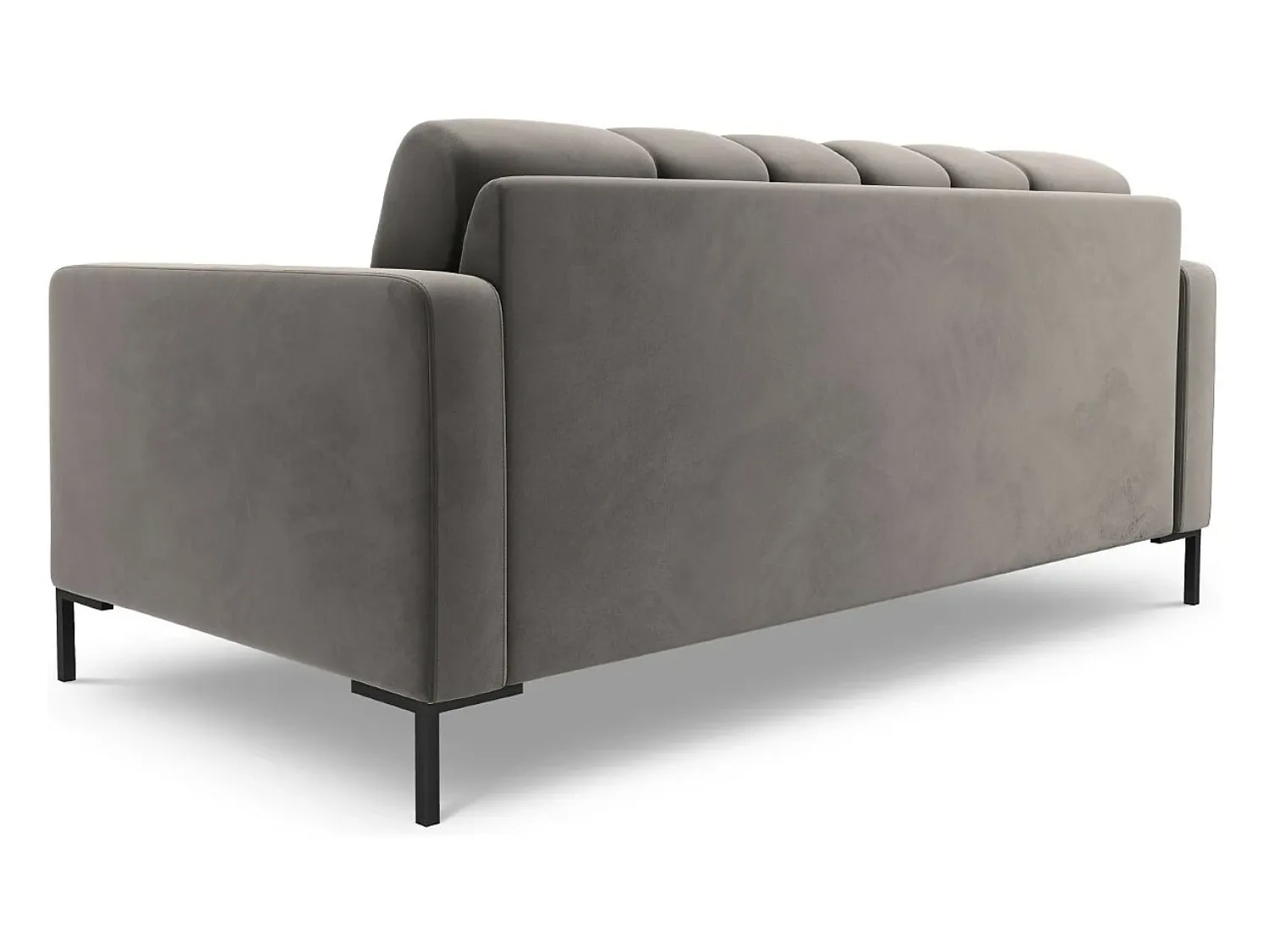 Cosmopolitan Design - Sofá "Bali" 2 lugares em veludo cinza claro - 152x92x75cm Cinzento claro