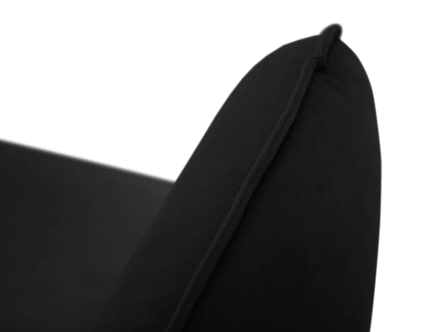 Cosmopolitan Design - Sofá de canto esquerdo "Vienna" 6 lugares em veludo - 275x185x95cm Preto