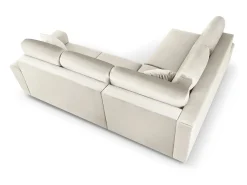 Sofá*Cosmopolitan Design - Sofá convertível de canto esquerdo com caixa de arrumação "Kyoto" 5 lugares em veludo claro - 243x194x88cm Bege