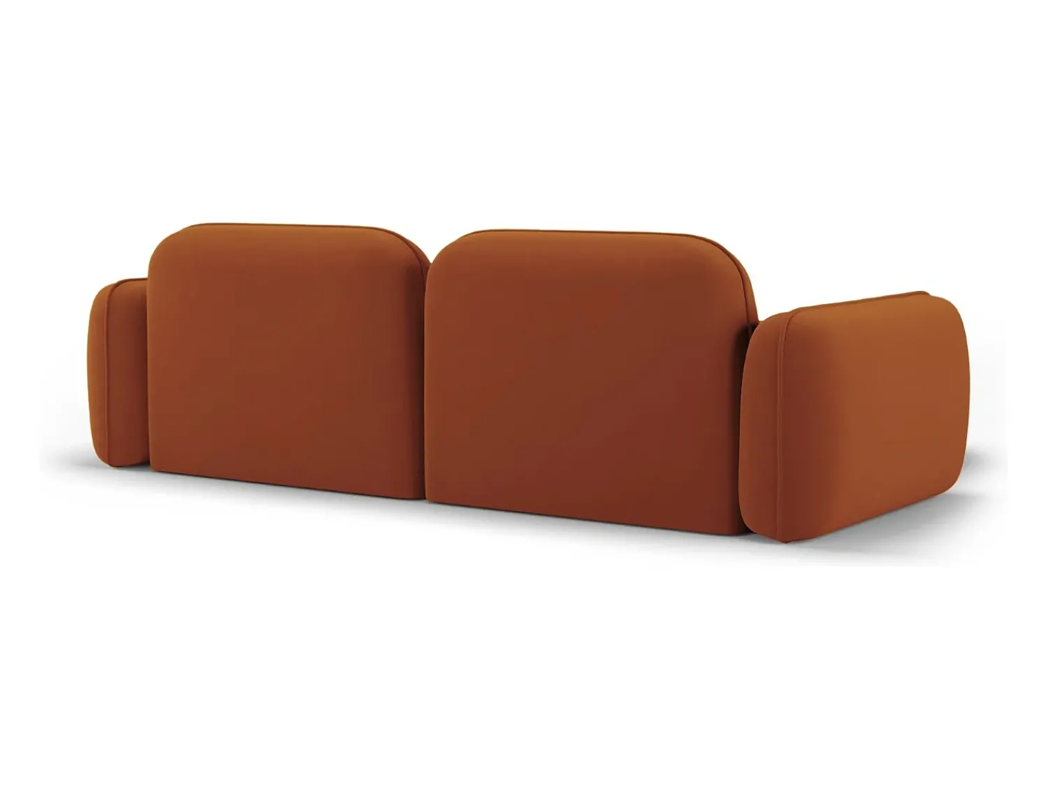 Sofá*Cosmopolitan Design - Sofá modular de canto esquerdo "Sydney" 3 lugares em veludo - 230x165x70cm Terracota