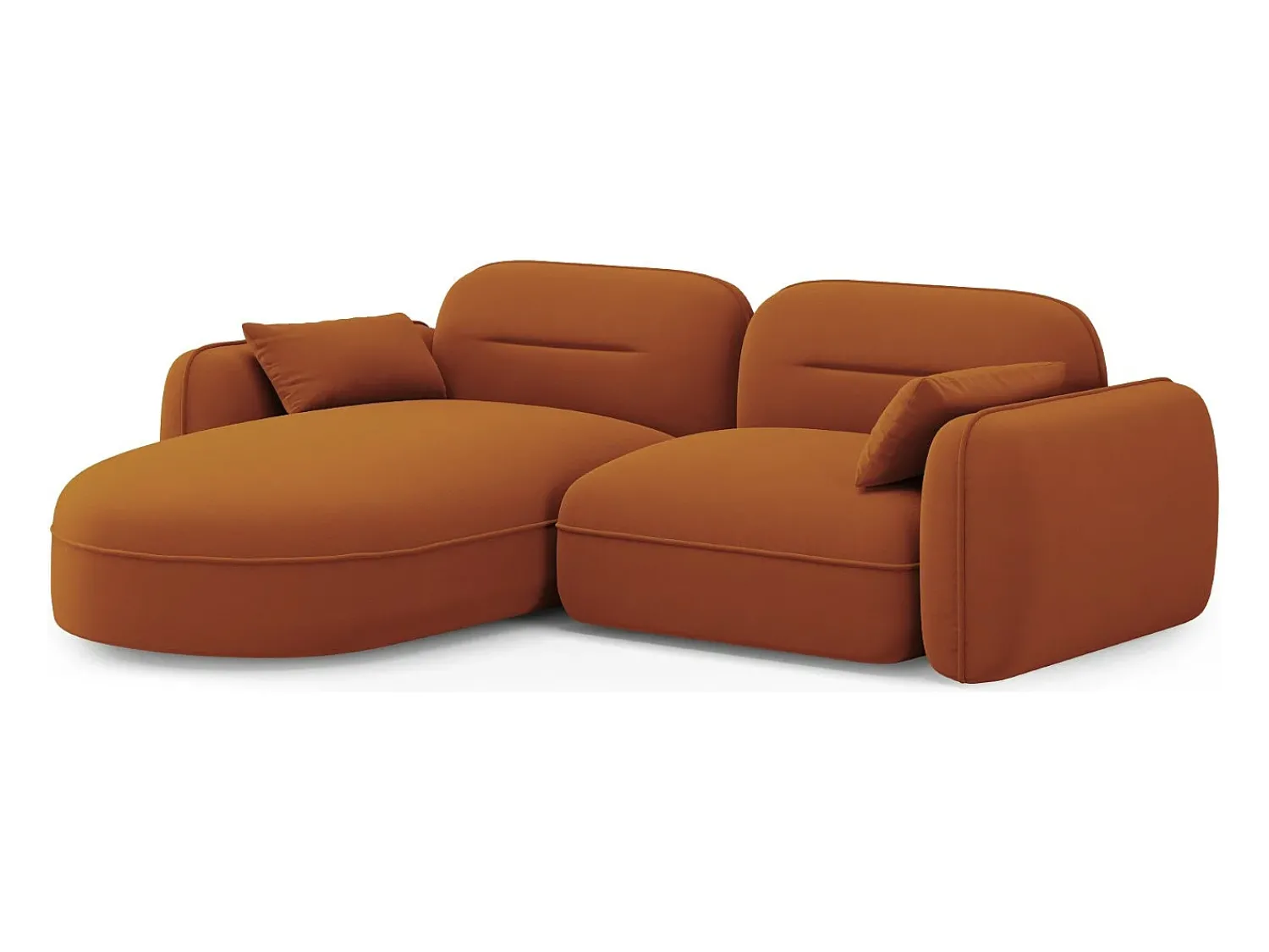 Sofá*Cosmopolitan Design - Sofá modular de canto esquerdo "Sydney" 3 lugares em veludo - 230x165x70cm Terracota