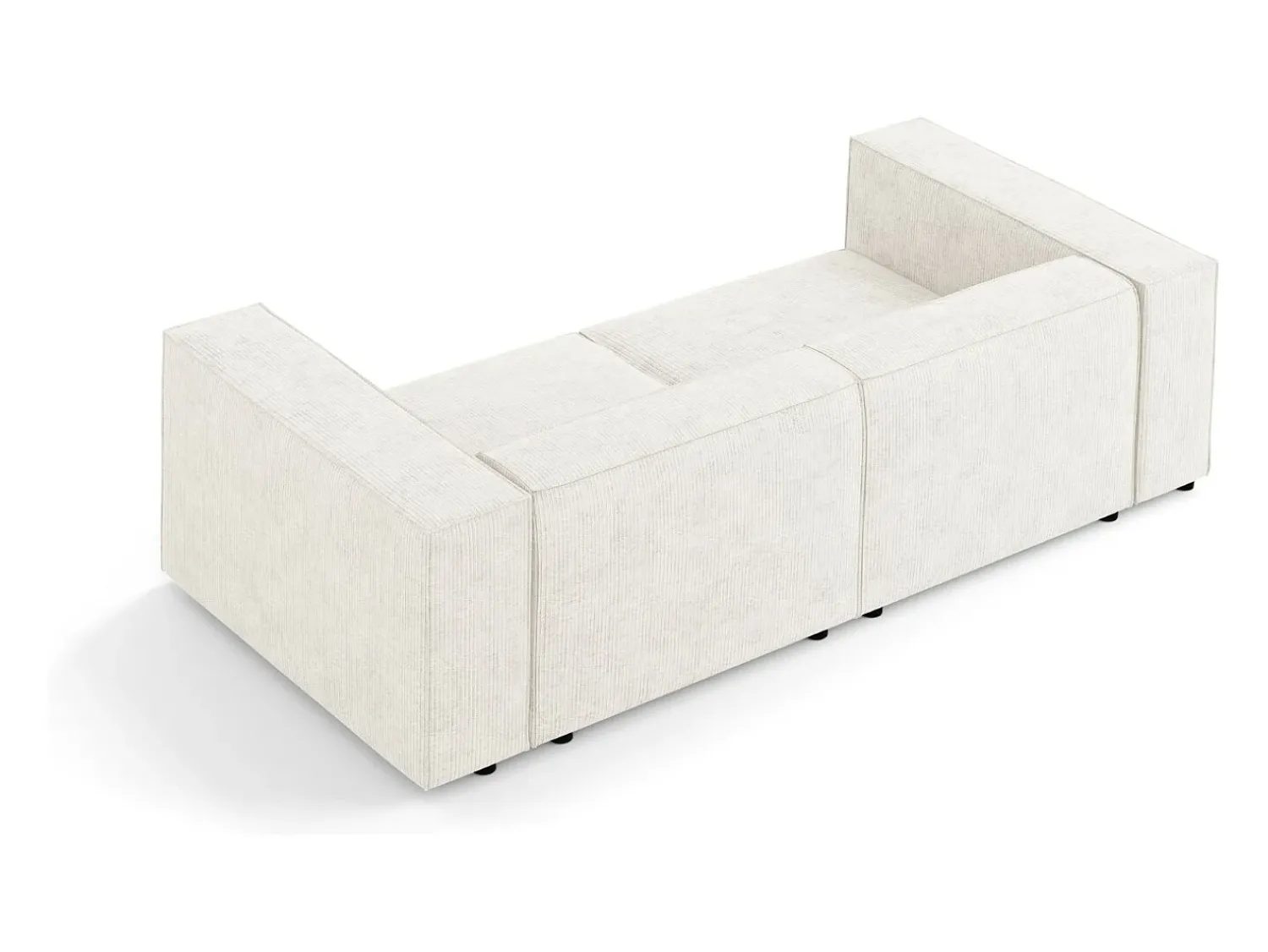 Cosmopolitan Design - Sofá "Arendal" 3 lugares em tecido chenille com efeito canelado - 204x102x70cm^ Sofá