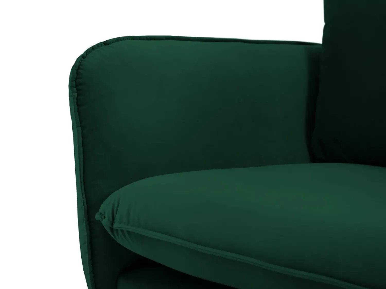 Sofá|Cosmopolitan Design - Sofá de canto esquerdo "Vienna" 6 lugares em veludo verde garrafa - 275x185x95cm Verde pinho