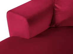 Sofá*Cosmopolitan Design - Sofá panorâmico convertível em linha reta com caixa de arrumação "Kyoto" 7 lugares em veludo - 313x194x88cm Vermelho