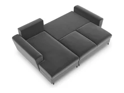 Sofá|Cosmopolitan Design - Sofá convertível de canto esquerdo com caixa de arrumação "Kyoto" 4 lugares em veludo cinza claro - 241x145x88cm Cinzento claro