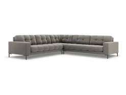 Sofá*Cosmopolitan Design - Sofá de canto simétrico "Bali" 6 lugares em veludo cinza claro - 256x256x75cm Cinzento claro