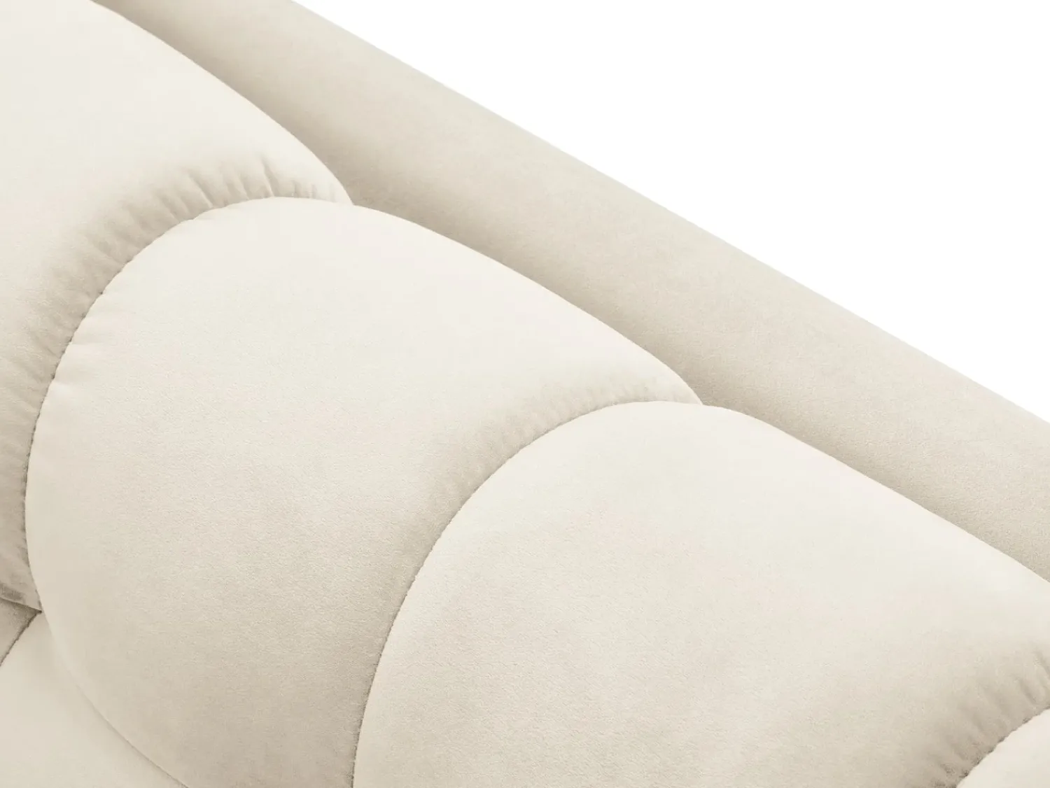 Sofá|Cosmopolitan Design - Sofá "Bali" 4 lugares em veludo claro - 217x92x75cm Bege