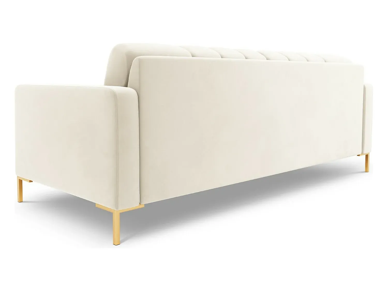 Sofá|Cosmopolitan Design - Sofá "Bali" 4 lugares em veludo claro - 217x92x75cm Bege