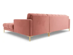 Cosmopolitan Design - Sofá de canto direito "Bali" 5 lugares em veludo - 293x185x75cm^ Sofá