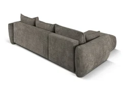 Sofá*Cosmopolitan Design - Sofá convertível de canto esquerdo com caixa de arrumação "Matera" 4 lugares em tecido chenille cinza - 253x173x86cm Cinzento