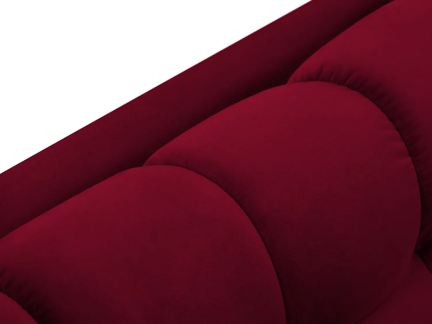 Discount Cosmopolitan Design - Sofá panorâmico "Bali" 7 lugares em veludo - 383x185x75cm Vermelho