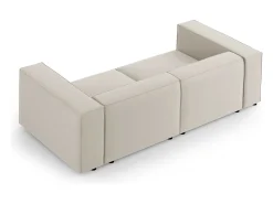 Sofá*Cosmopolitan Design - Sofá "Arendal" 3 lugares em veludo cru - 204x102x70cm Branco sujo