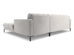 Sofá*Cosmopolitan Design - Sofá de canto direito "Bali" 5 lugares em veludo prata - 293x185x75cm Prateado