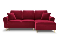 Cosmopolitan Design - Sofá convertível de canto direito com caixa de arrumação "Kyoto" 4 lugares em veludo - 241x145x88cm^ Sofá