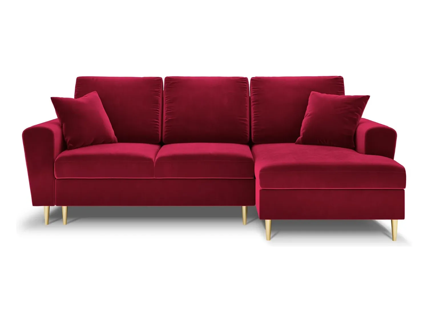 Cosmopolitan Design - Sofá convertível de canto direito com caixa de arrumação "Kyoto" 4 lugares em veludo - 241x145x88cm^ Sofá