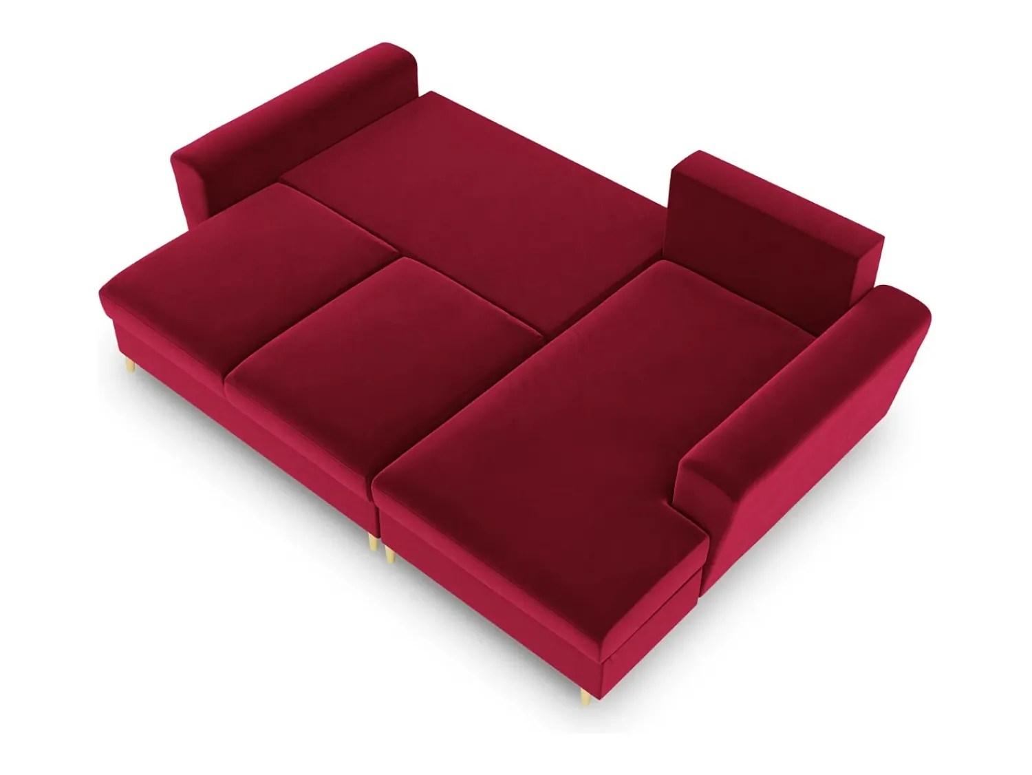Cosmopolitan Design - Sofá convertível de canto direito com caixa de arrumação "Kyoto" 4 lugares em veludo - 241x145x88cm^ Sofá
