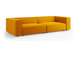Sofá|Cosmopolitan Design - Sofá "Arendal" 4 lugares em veludo - 244x102x70cm Amarelo