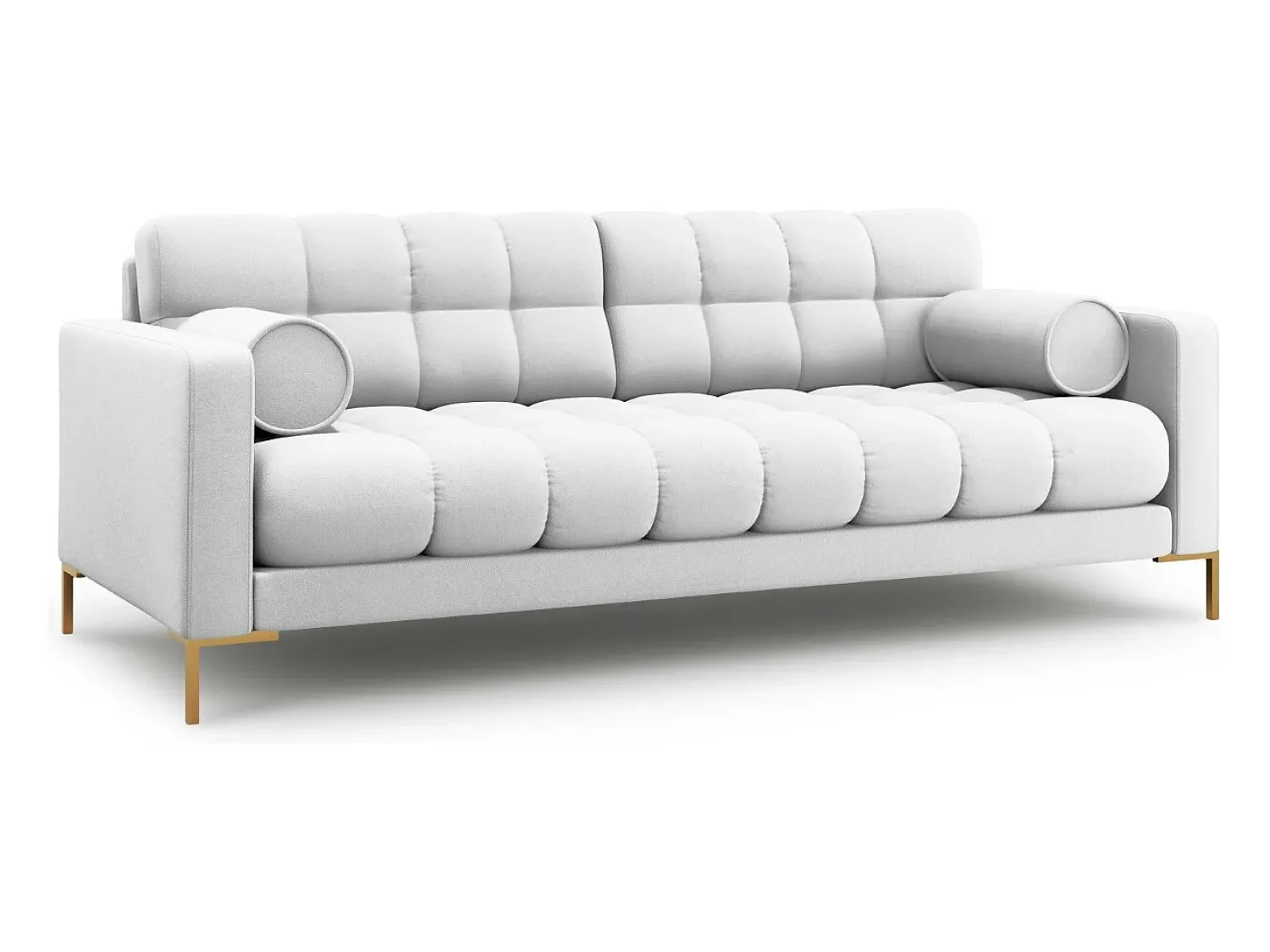 Sofá|Cosmopolitan Design - Sofá "Bali" 4 lugares em tecido estrutural cinza claro - 217x92x75cm Cinzento claro