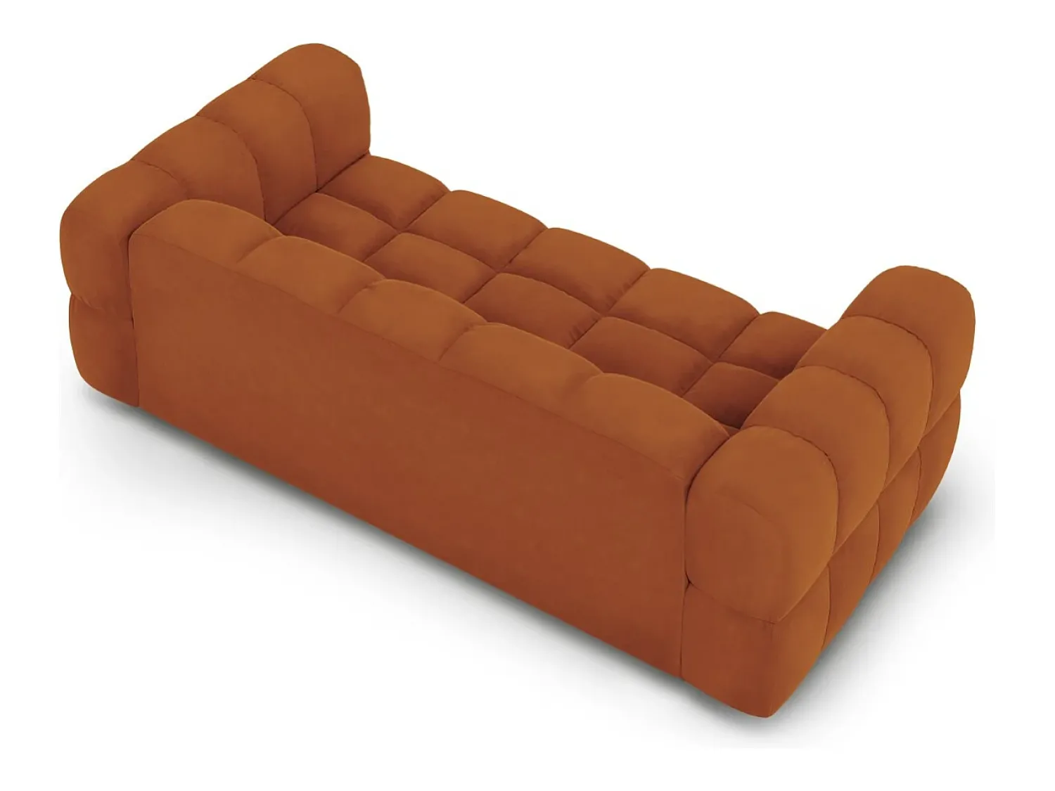 Sofá|Cosmopolitan Design - Sofá "Sky" 3 lugares em veludo - 214x102x75cm Terracota