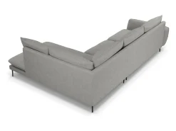 Outlet Cosmopolitan Design - Sofá de canto direito "Vienna" 6 lugares em tecido estrutural cinza claro - 275x185x95cm Cinzento claro